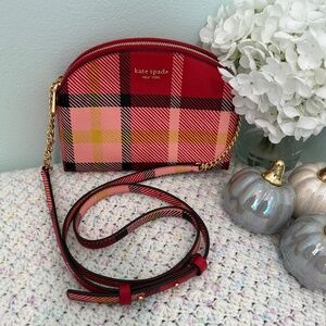 Kate Spade Morgan Museum Plaid Double Zip Dome crossbody